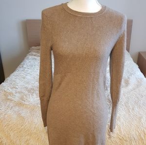 Taupe Magaschoni 100% Cashmere Sweater Dress